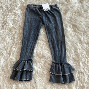 NWT, Chaser, super soft ruffle flare bell bottom pants, size 6